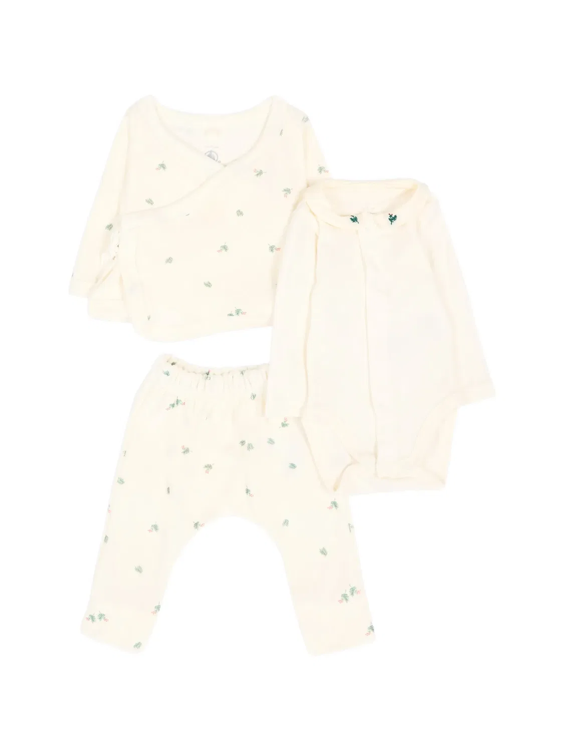 Комплект из топа и брюк с цветочным принтом Petit Bateau, нейтральные цвета