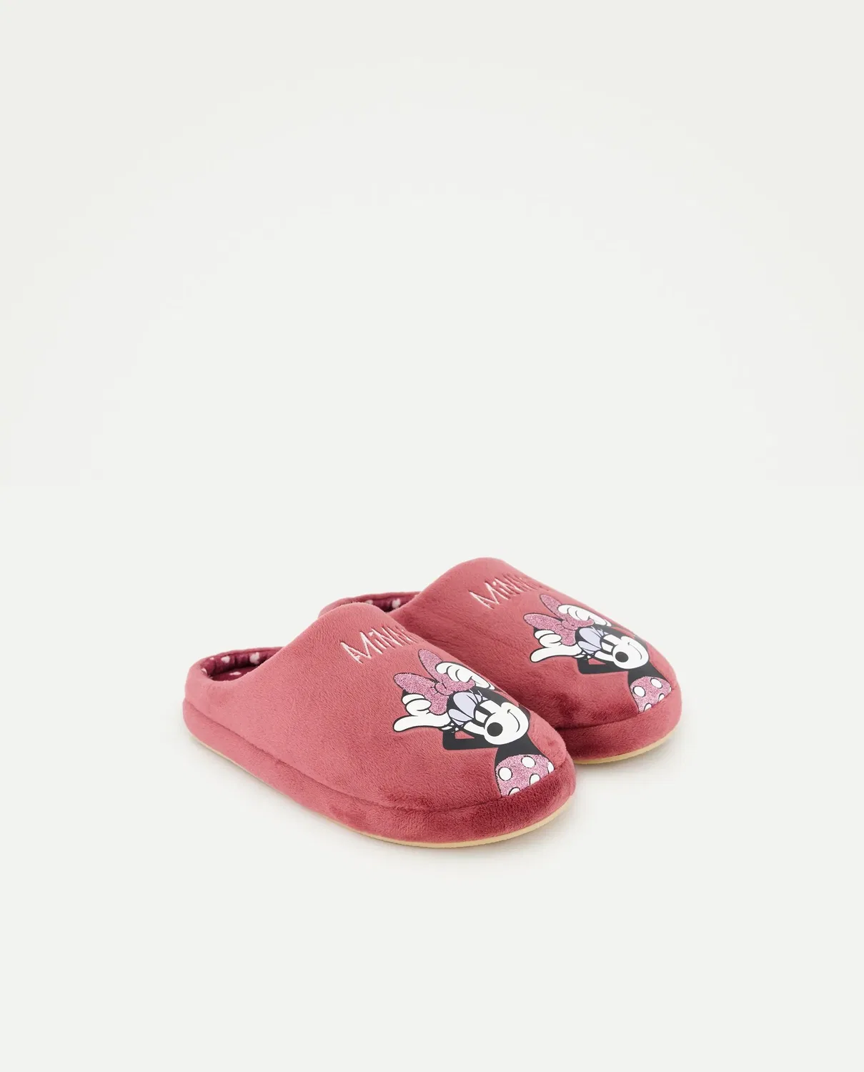 Детские тапочки для девочек с принтом Minnie Kids El Corte Inglés, Ciruela — фото 2