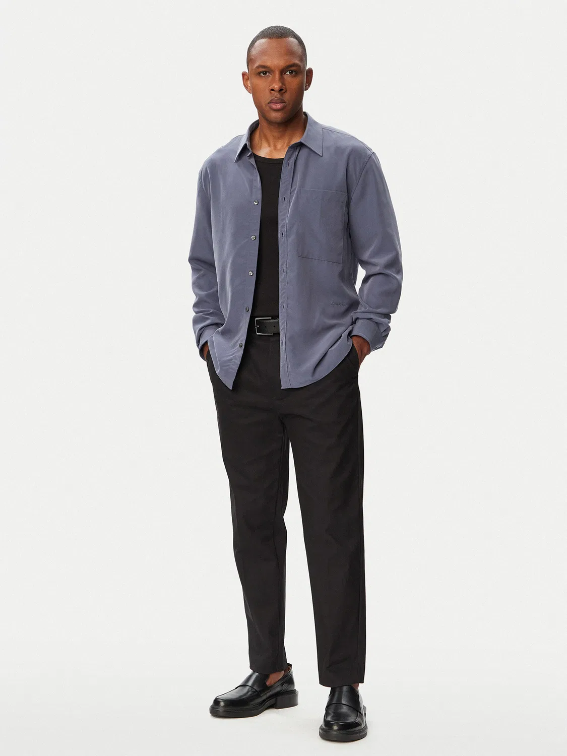 Мужская рубашка стандартного кроя Ls Drapey Calvin Klein, фиолетовый — фото 2