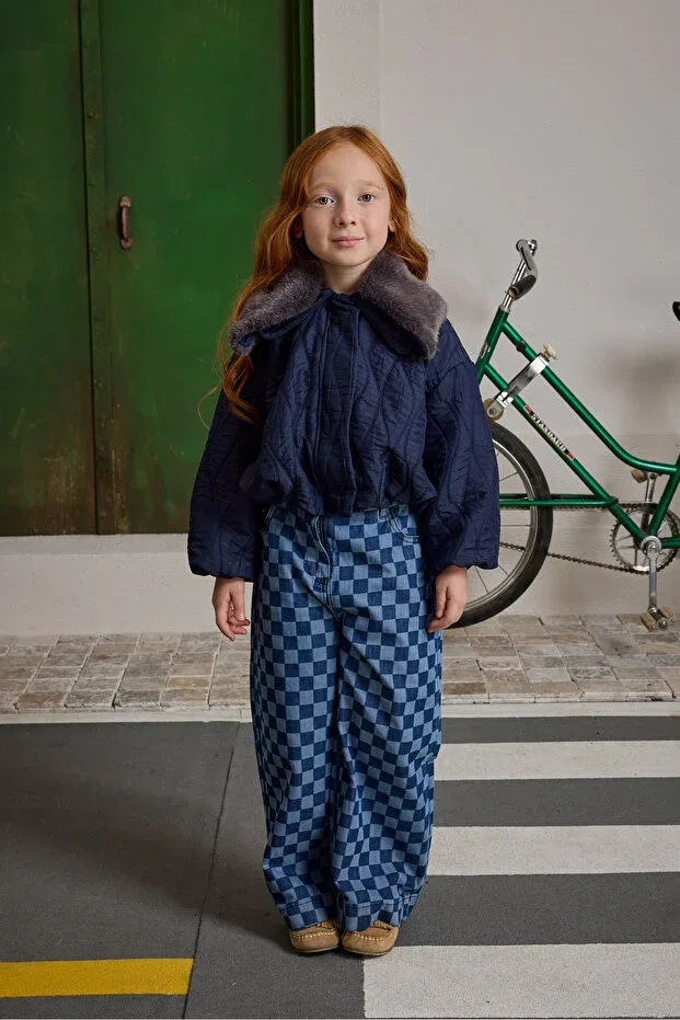 Детское пальто для девочек стеганое Fahhar Kids, Navy Blue