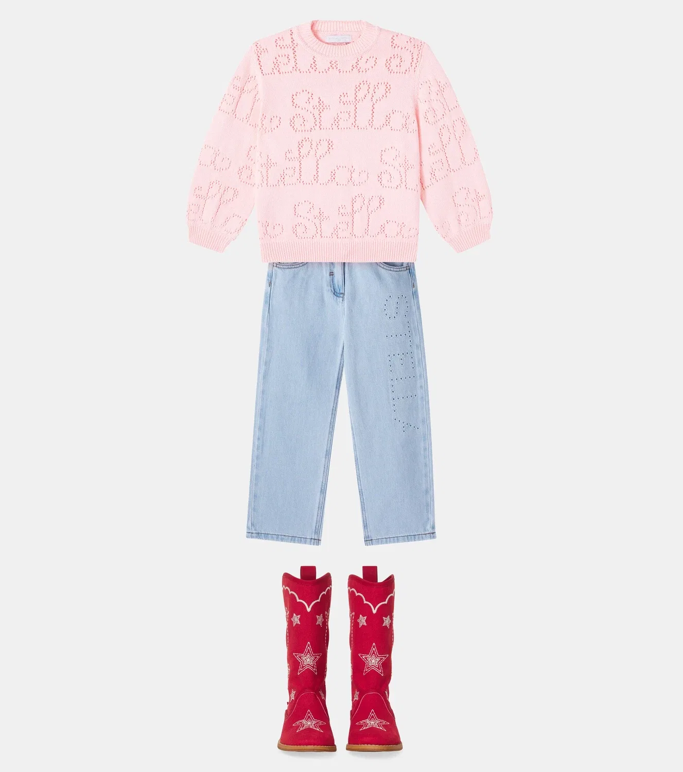 Джинсы с люверсами Stella Mccartney Kids, синий — фото 2