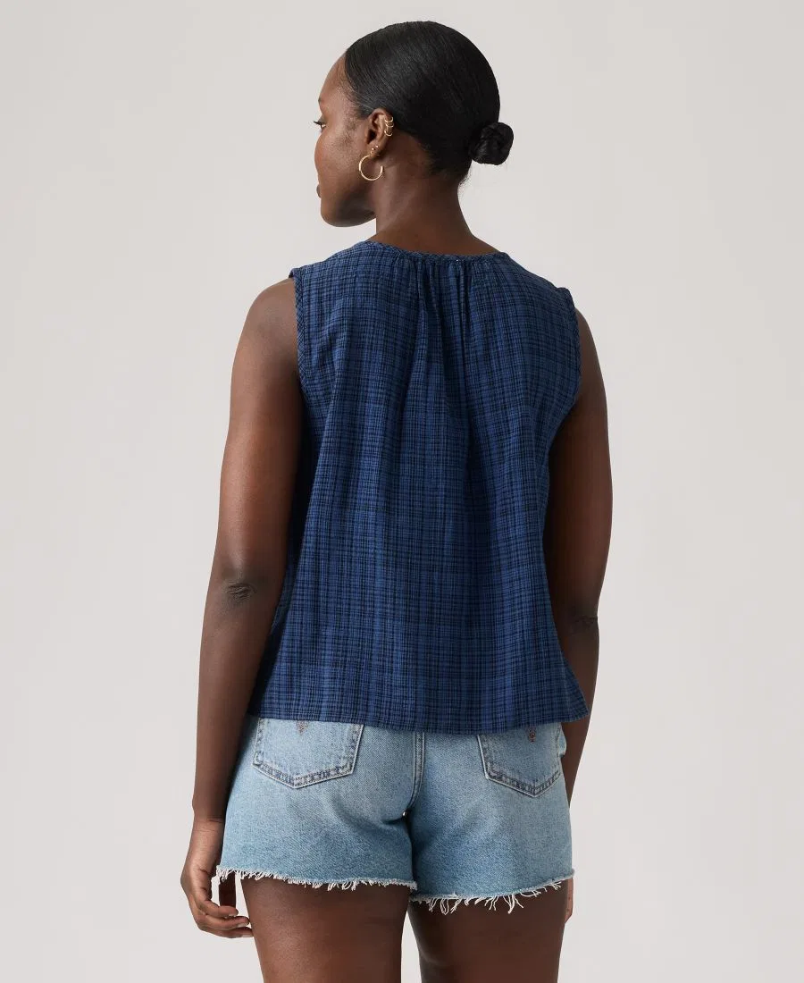 Блуза без рукавов Luella Levi's, Busy Plaid True Navy — фото 4