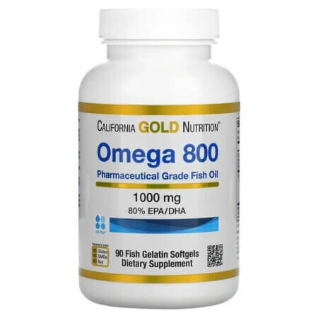 

Фармацевтический рыбий жир California Gold Nutrition Omega 1000 мг, 90 капсул