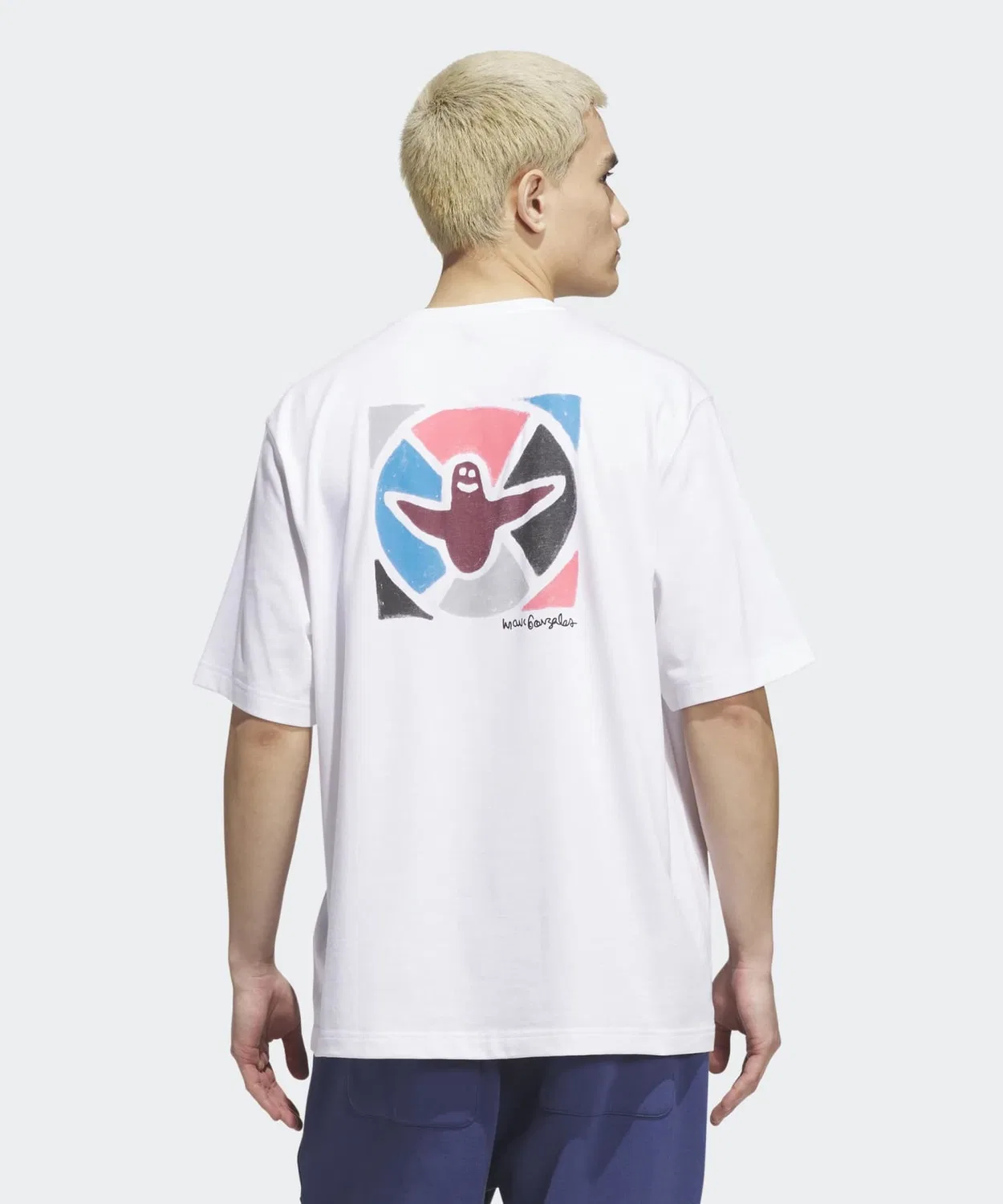Мужская футболка с коротким рукавом, свободного кроя Mark Gonzales Modernist Adidas, White — фото 4