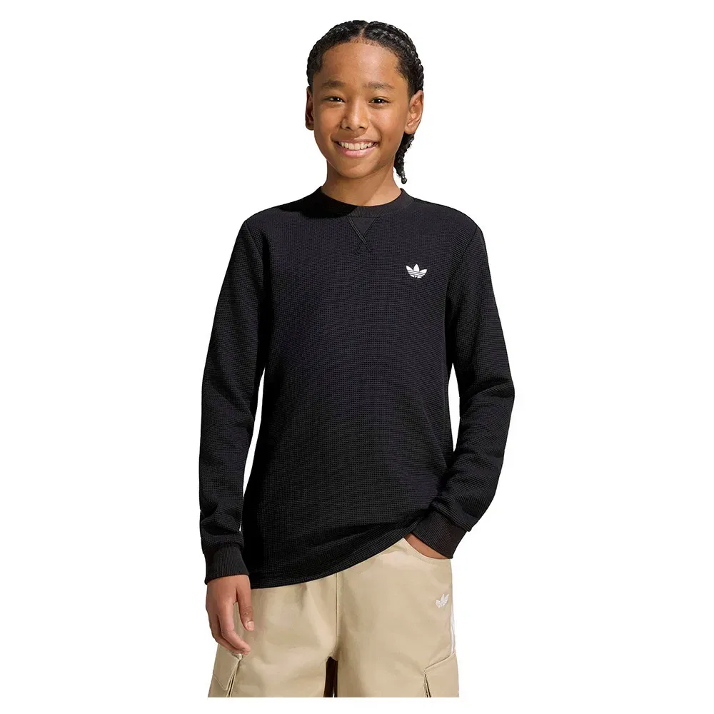 Футболка с длинным рукавом Regular Waffle Top Adidas Originals, черный
