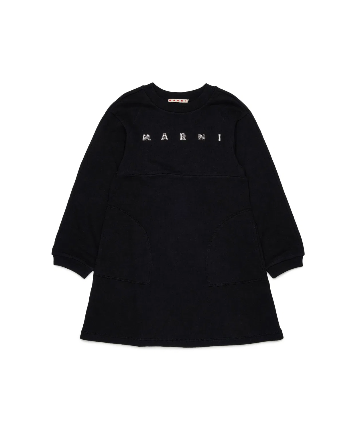 Детское платье из хлопка с длинным рукавомMARNI, Black