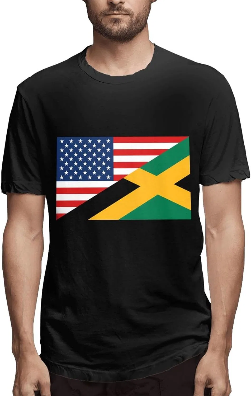 Мужская футболка с флагами America и Jamaica Regular Fit, Black