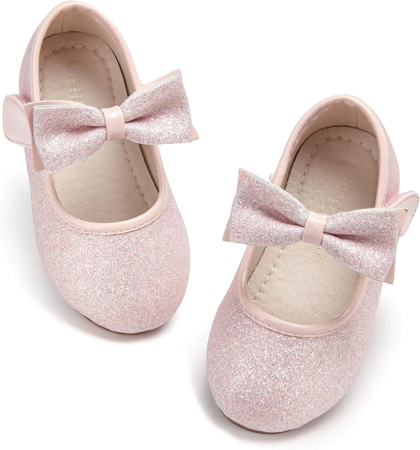 Детские туфли Мэри Джейн для девочек PHIRAMIN, Sparkly Glitter Light Pink