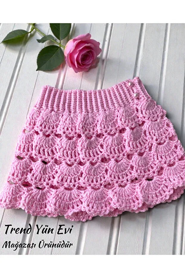 Детская для девочек юбка вязаная Trendyünevi, Pink