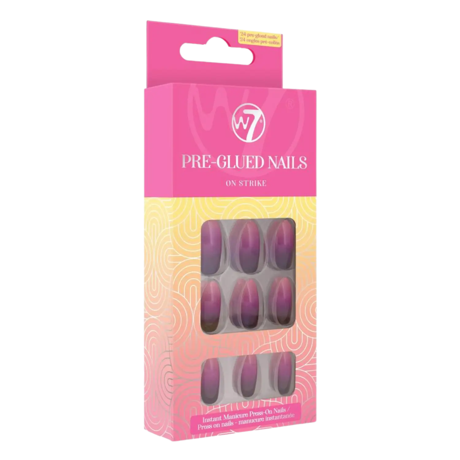 

W7 Pre-Glued Nails гвозди самоклеящиеся на забастовке, 24 шт/уп