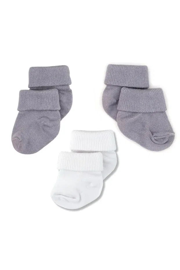 Детские носки для новорожденных хлопковые 3 шт Novibaby, Cloudy — фото 3