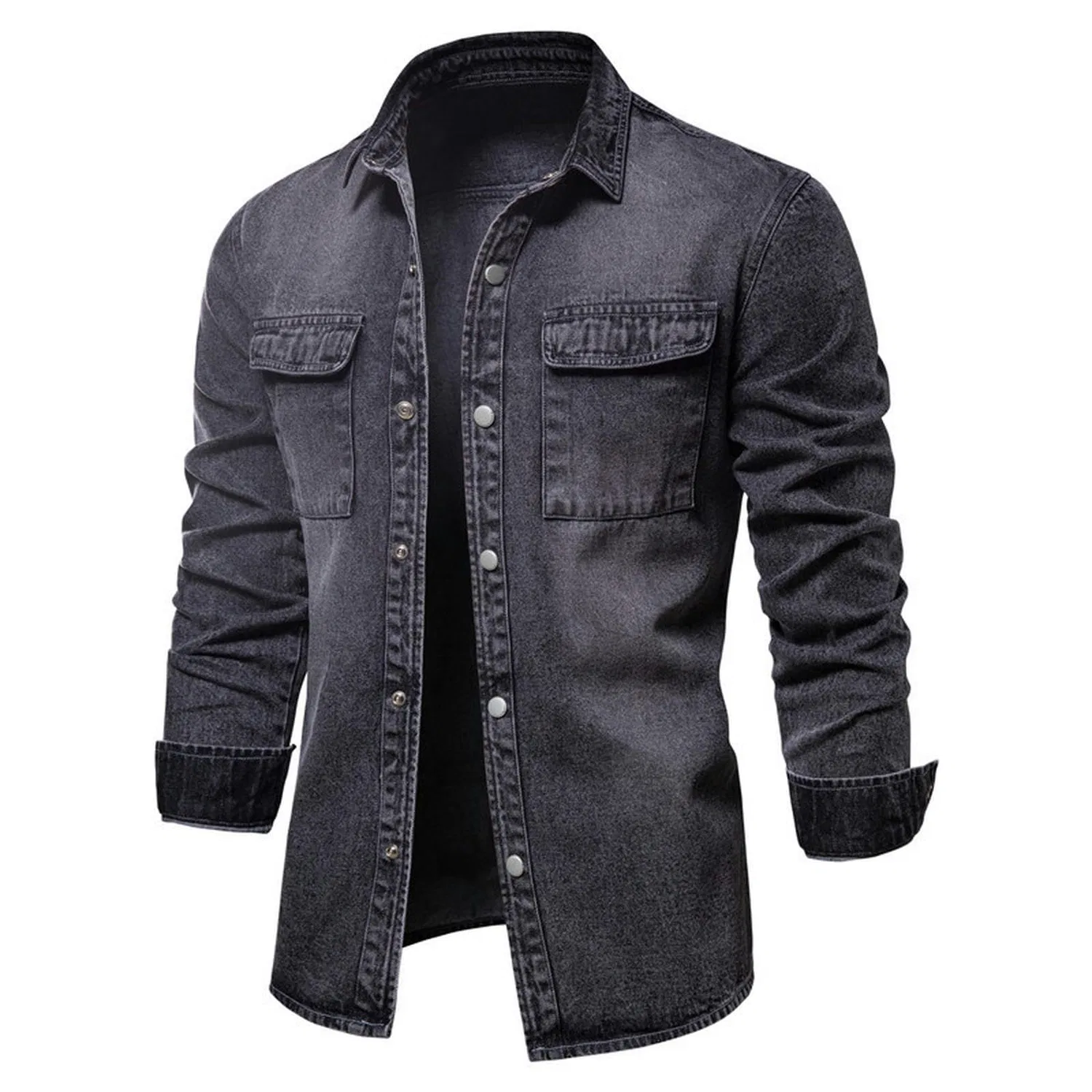 Мужская джинсовая куртка с принтом Top-Blu-M, Blu — фото 3