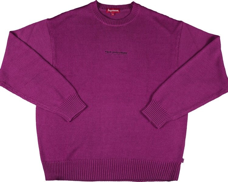 Свитер Supreme f*ck Everybody Sweater 'Magenta', фиолетовый — фото 2