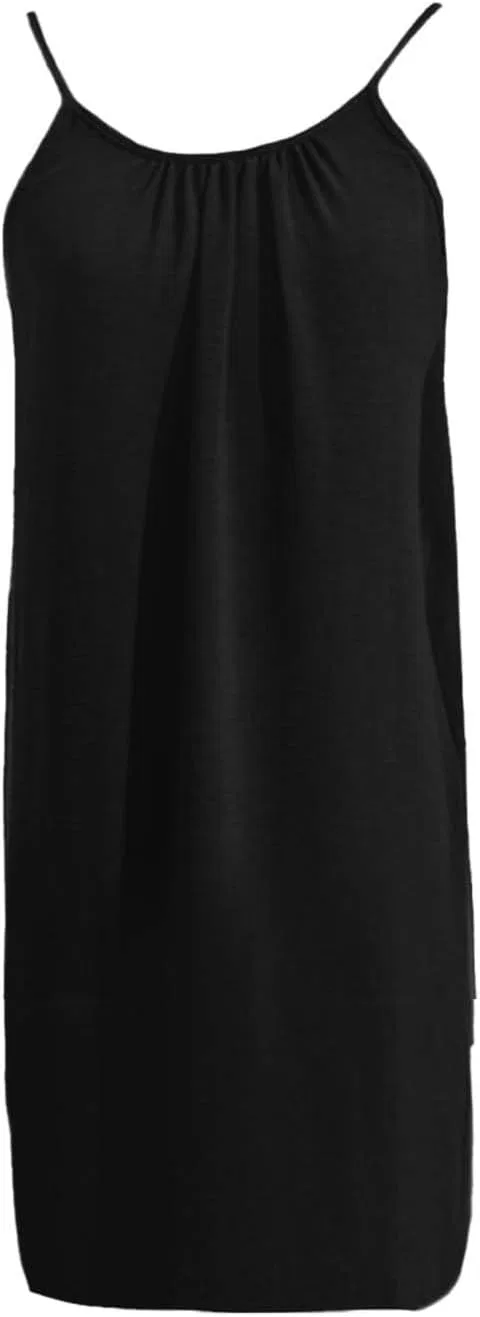 Женское платье на бретелях с открытой спиной Solid Color, Black — фото 3