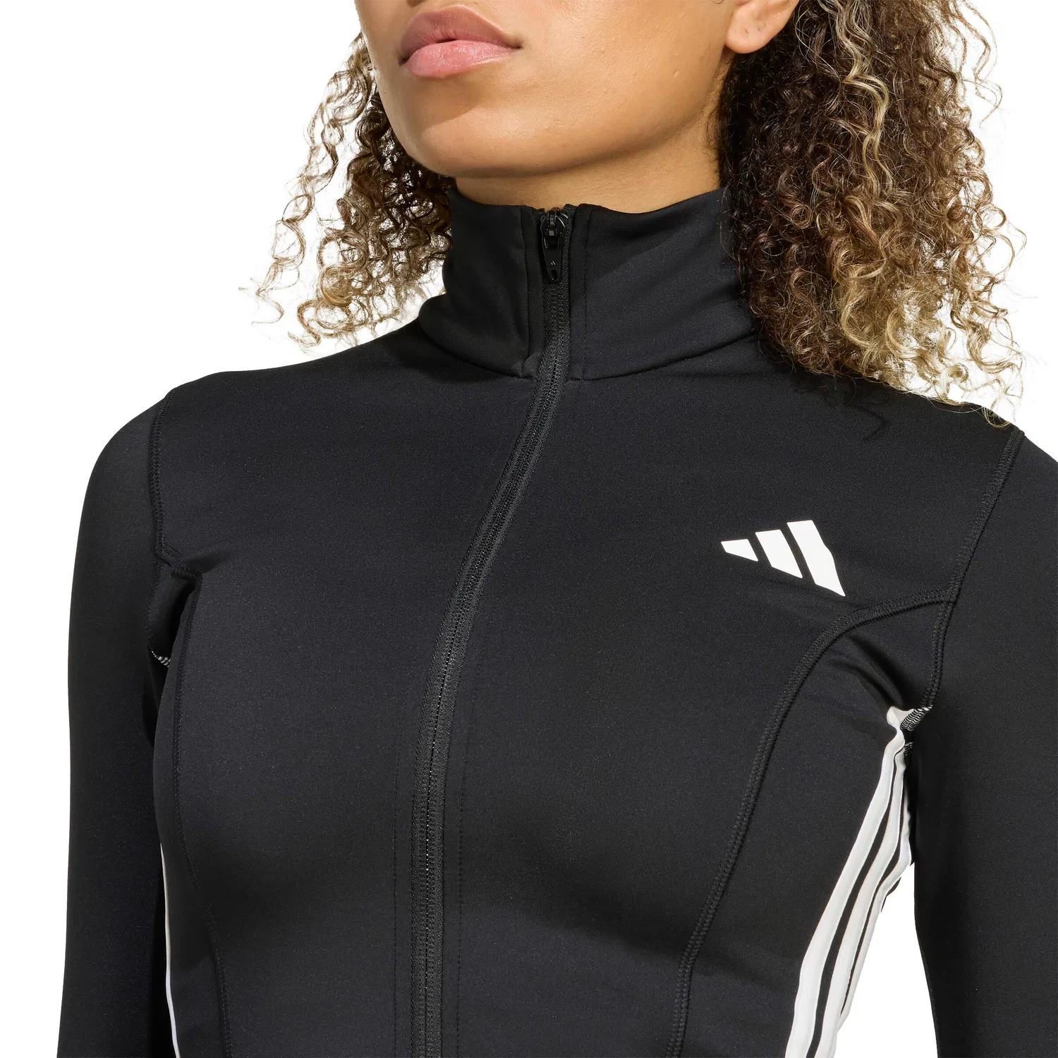 Женская спортивная куртка с логотипом adidas Essentials 3-Stripes, Черный — фото 4