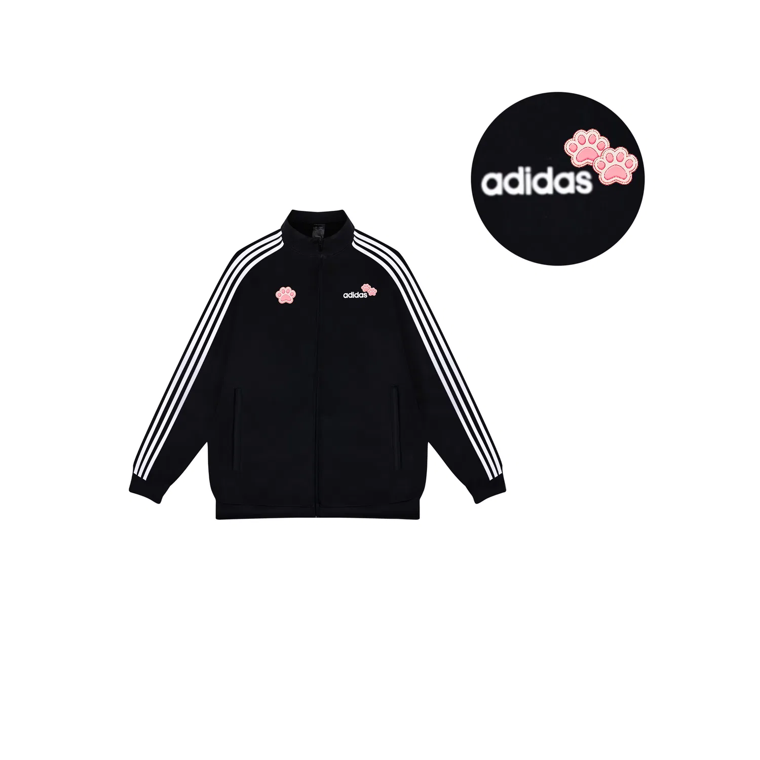 Детская куртка Adidas с принтом, Pink Cat Paw+Shopping Bag — фото 4