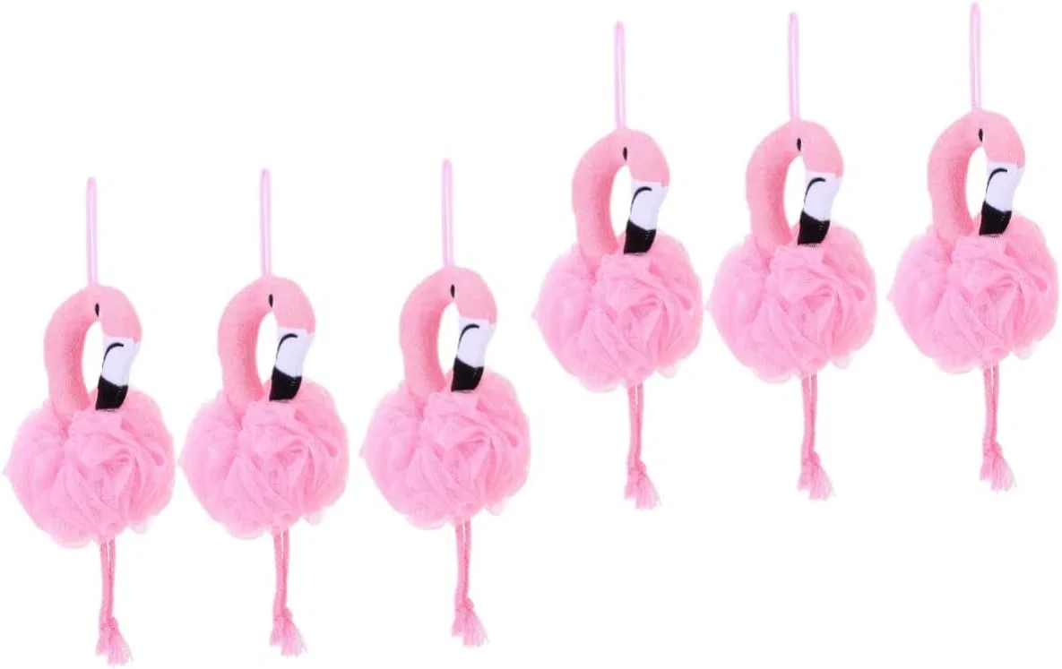 Мочалка для душа Flamingo, Healeved, набор 6 шт, розовый