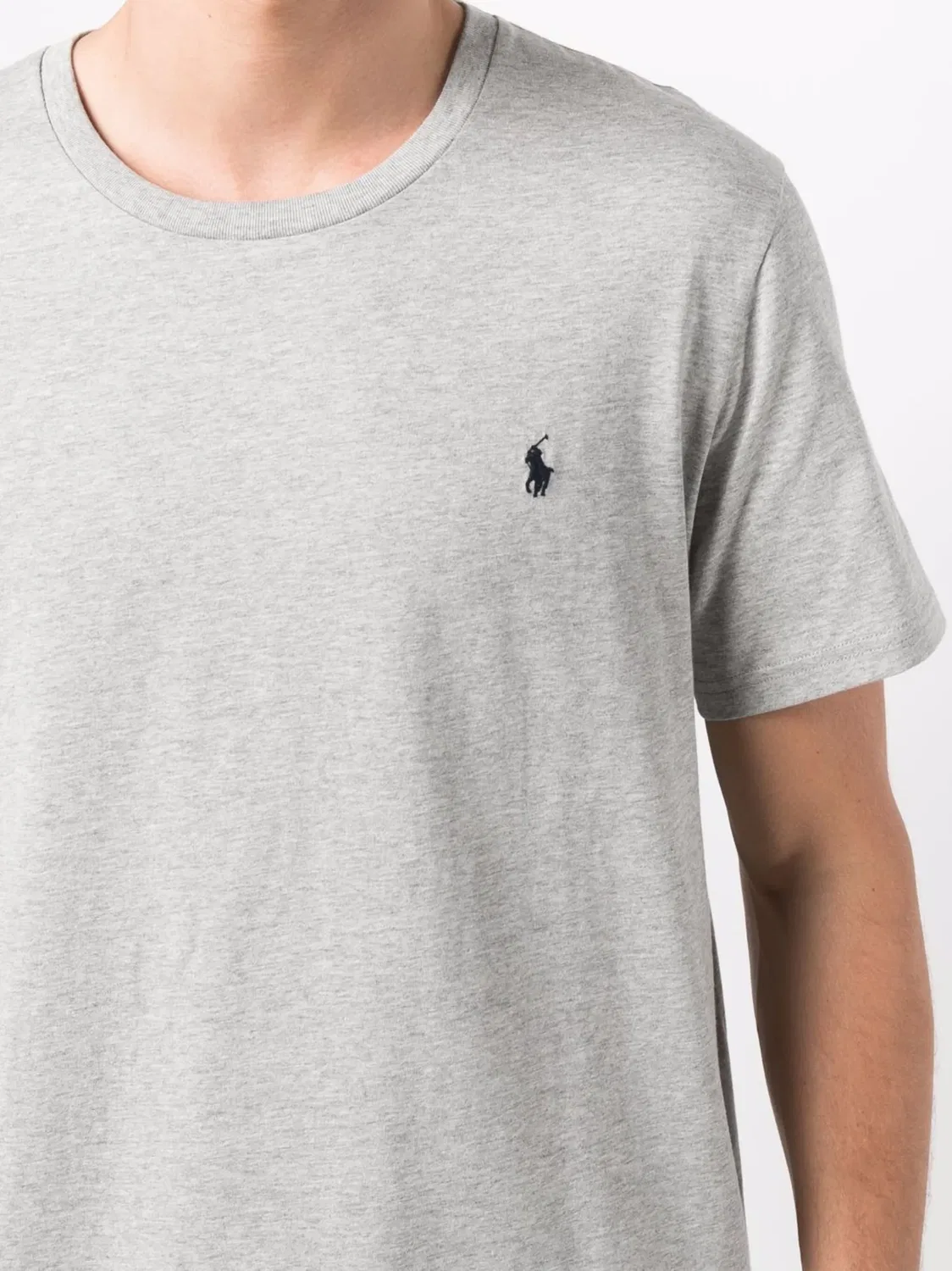 Футболка хлопковая с вышивкой пони Polo Ralph Lauren, серый — фото 2
