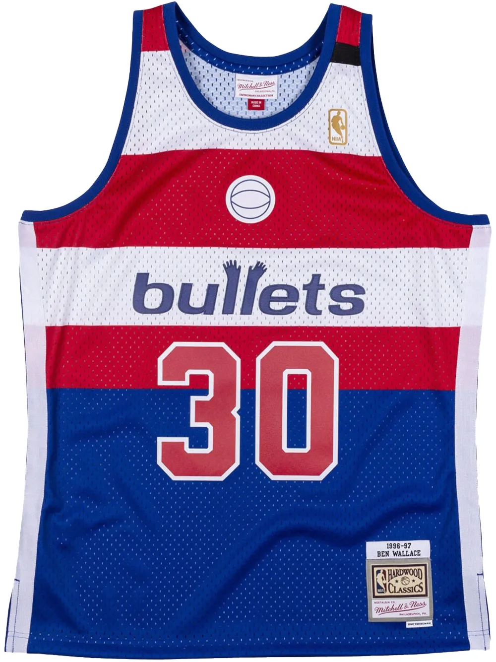 

Топ 1996/97 Ben Wallace Washington Bullets Authentic Mitchell & Ness, синий