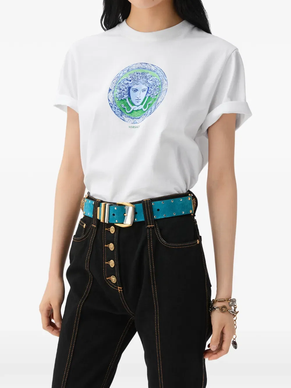 Футболка трикотажная Versace, белый — фото 2