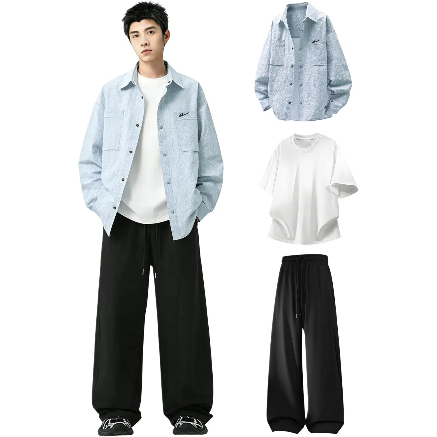 Детский комплект из футболки и шорт с принтом Blue Lightweight Three-Piece Set WARRIOR