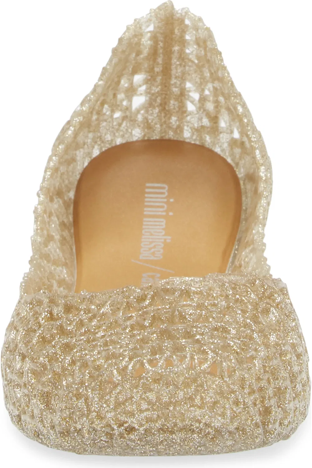 Детские туфли лодочки с блестками Campana Zigzag Mini Melissa, Gold Glitter — фото 4