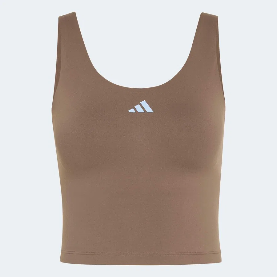 Спортивный топ ADIDAS PERFORMANCE Bralette 'Studio All Me' коричневого цвета