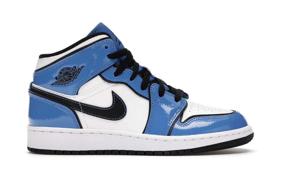 Детские кроссовки Lifestyle с принтом Jordan 1 Mid Jordan, Signal Blue/Black-White