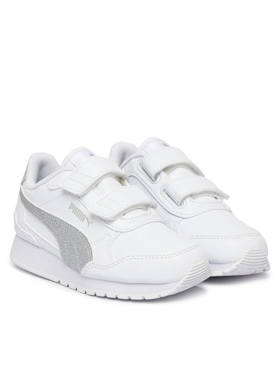 Кроссовки для девочки St Runner Glitter Puma, белый — фото 2
