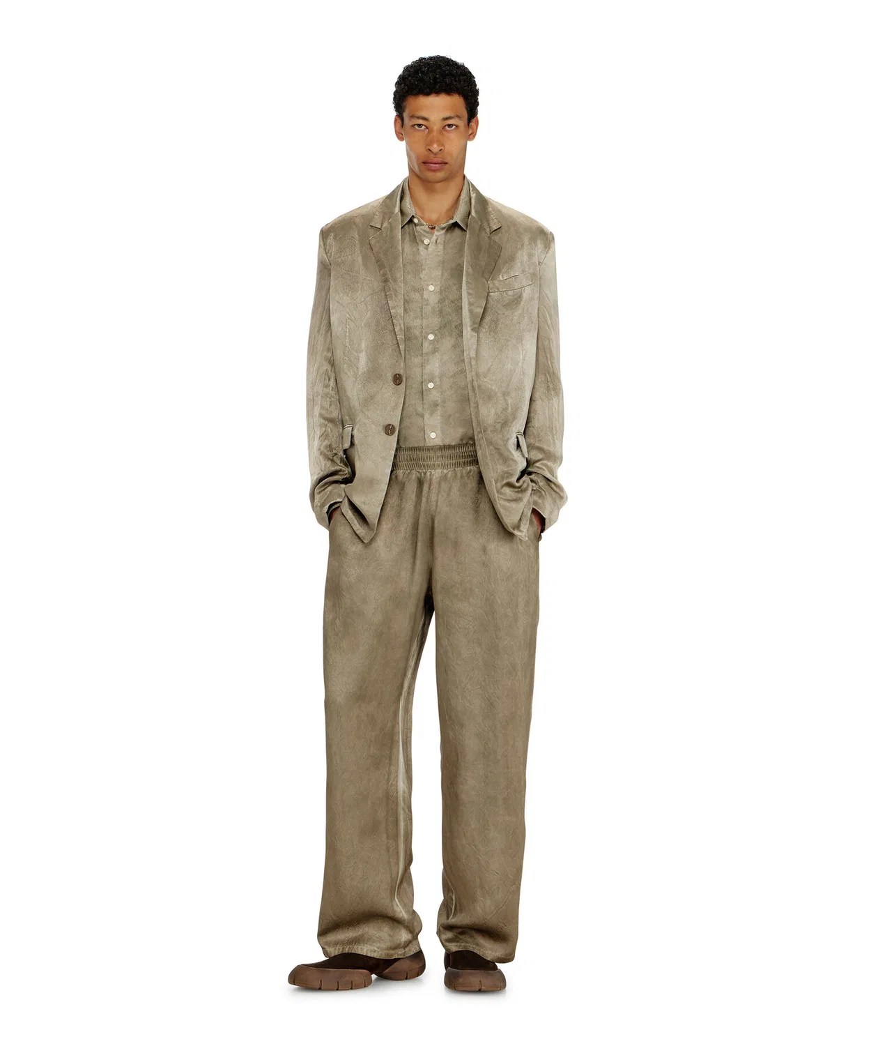 Мужские брюки из ацетатного сатина P-THECK-AGCT DIESEL, Beige — фото 3