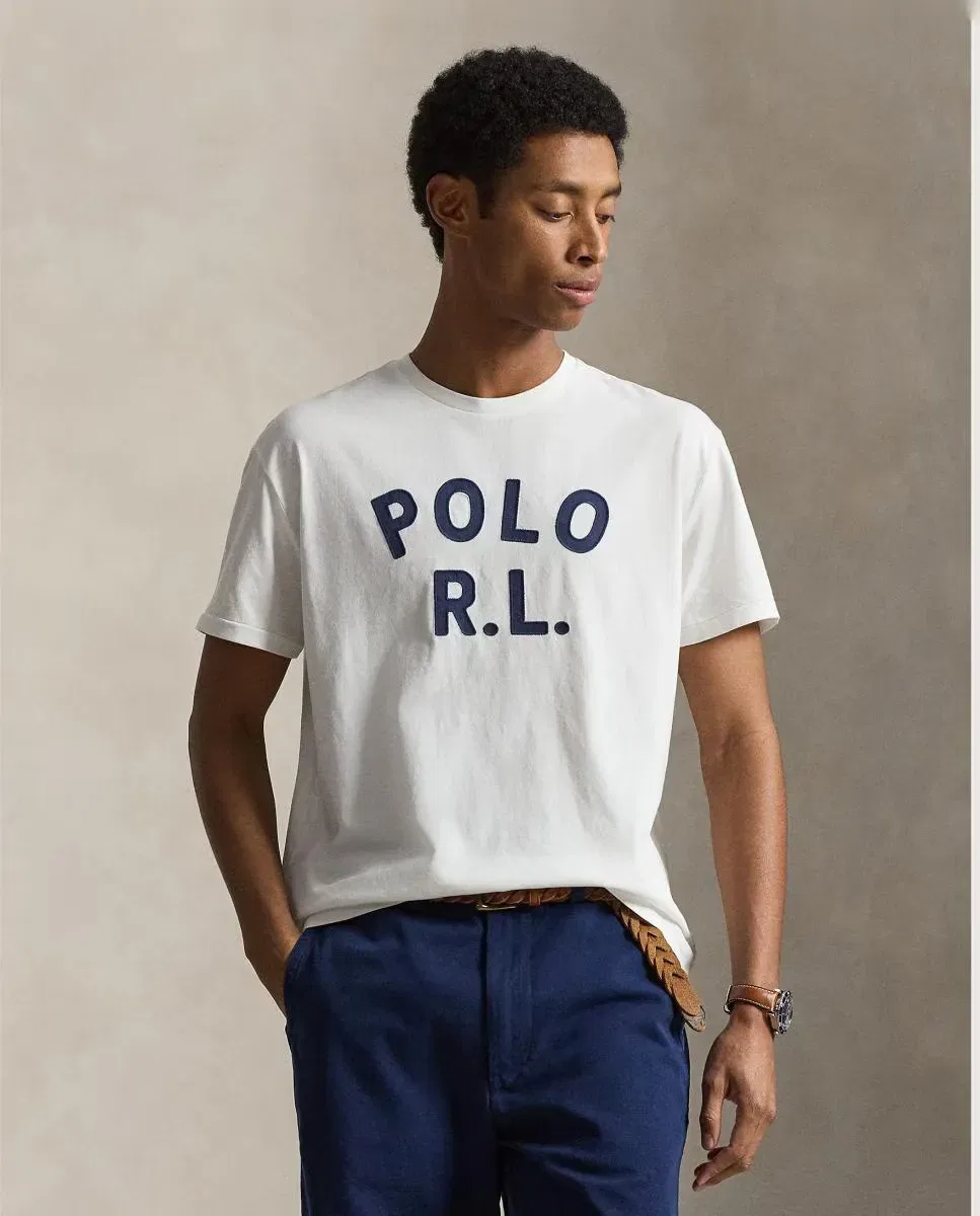 Мужская футболка хлопковая Polo Ralph Lauren, Blanco
