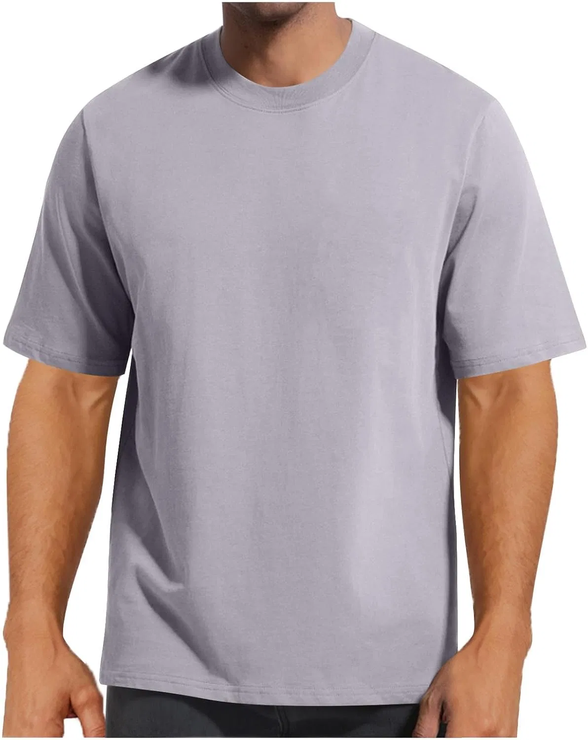 Мужская хлопковая футболка с круглым вырезом, Regular Fit, 1-gray