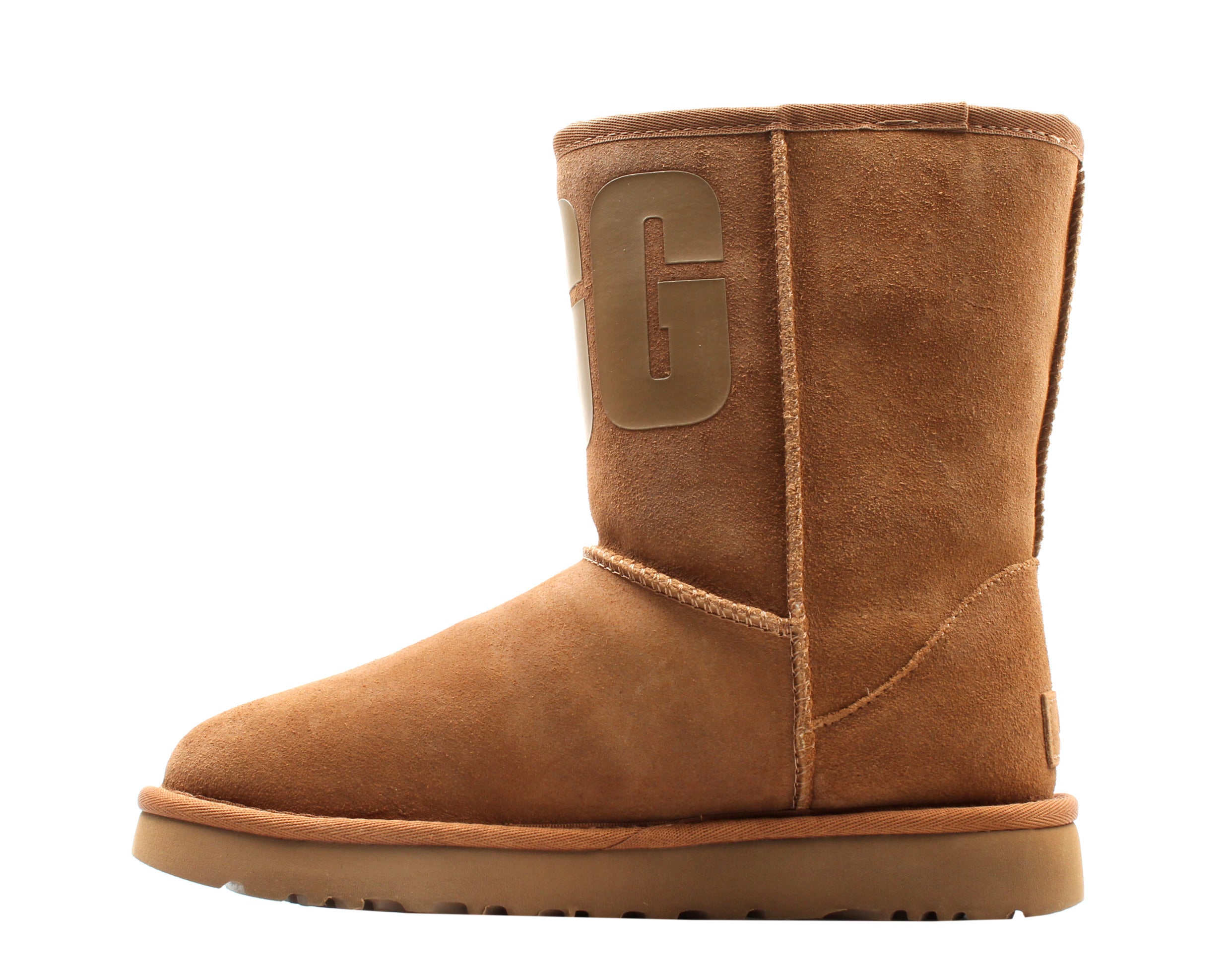 UGG Australia Classic Short UGG Rubber Logo Chestnut Женские сапоги, коричневый — фото 3