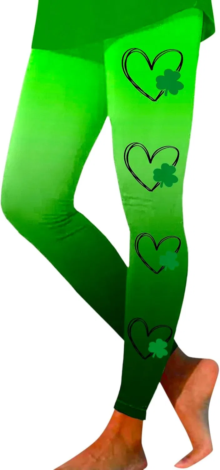 Леггинсы с принтом Shamrock, зеленый, #16 Green