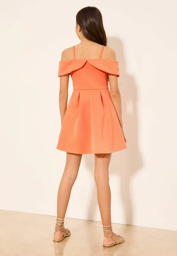 Платье Regular fit bow scuba cut out dress Lipsy, кораллово-розовый — фото 3