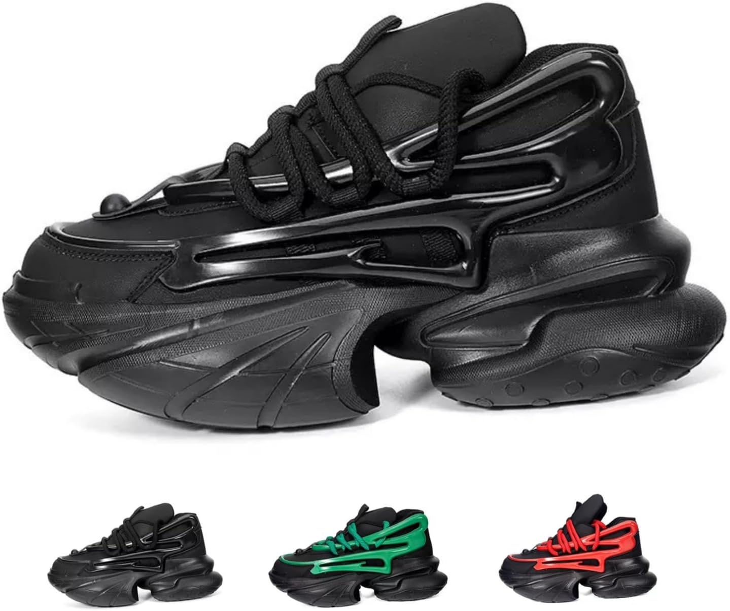 

Мужские модные кроссовки MACEFIL с массивной подошвой, повседневные стильные «папины» кроссовки, удобная спортивная обувь для мужчин, черный