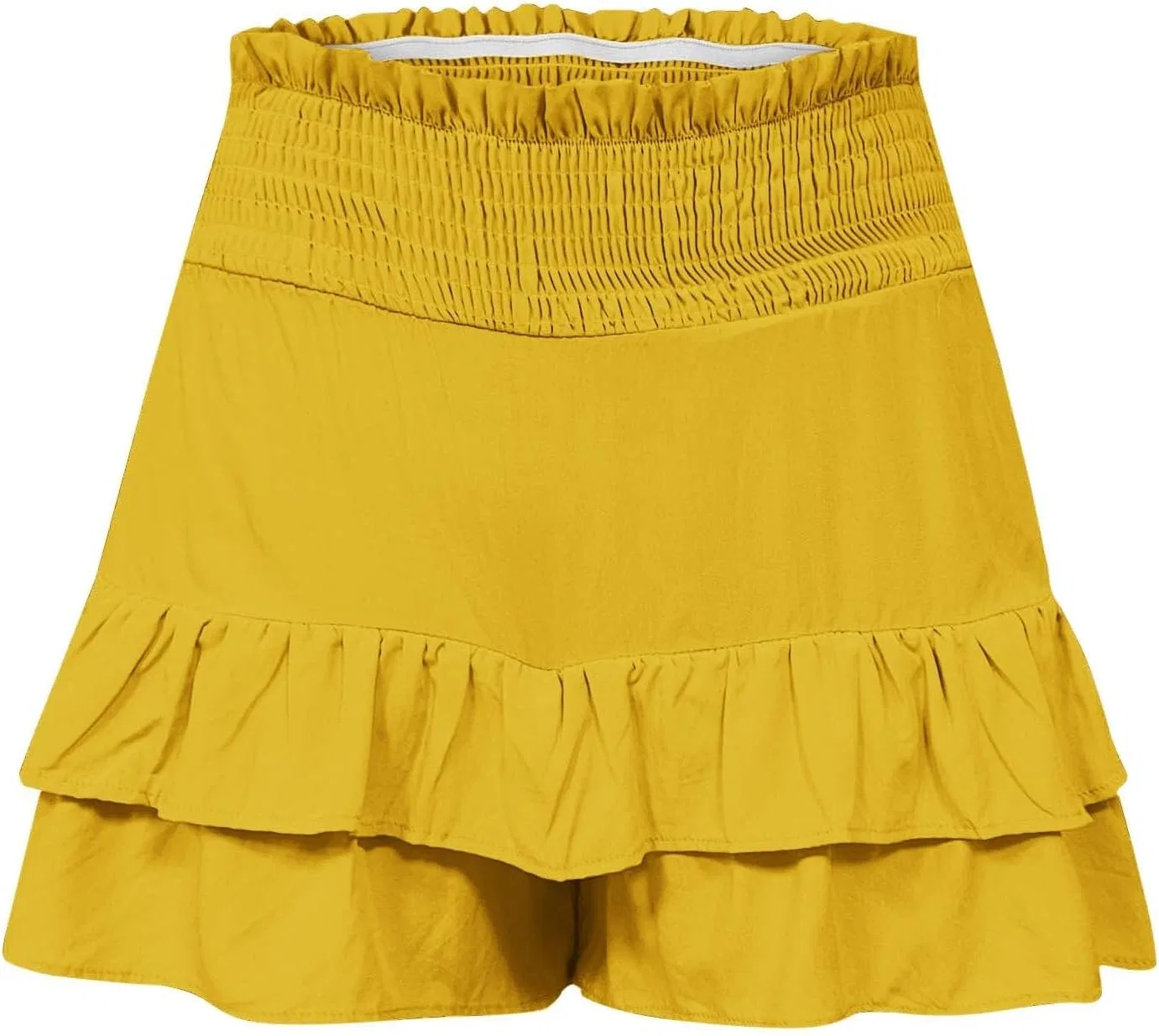 Шорты женские с высокой талией и оборками Generic, A04_yellow — фото 3