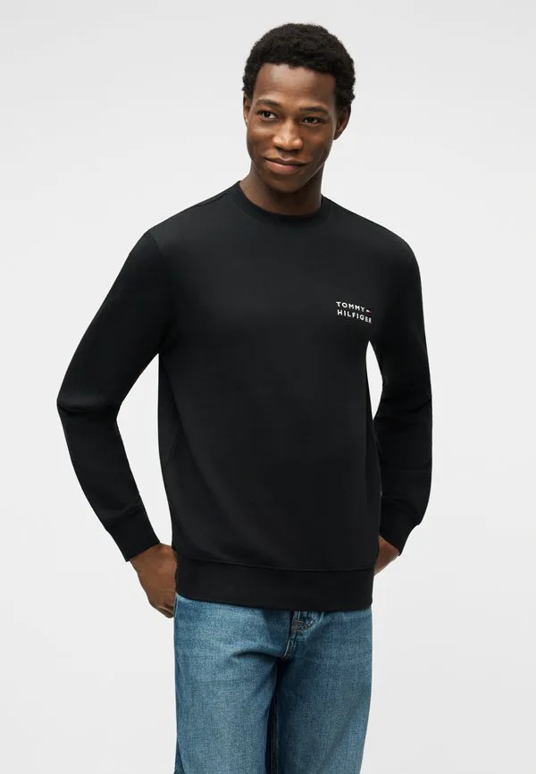 Толстовка из махровой ткани с вышивкой логотипа Tommy Hilfiger, Black — фото 4