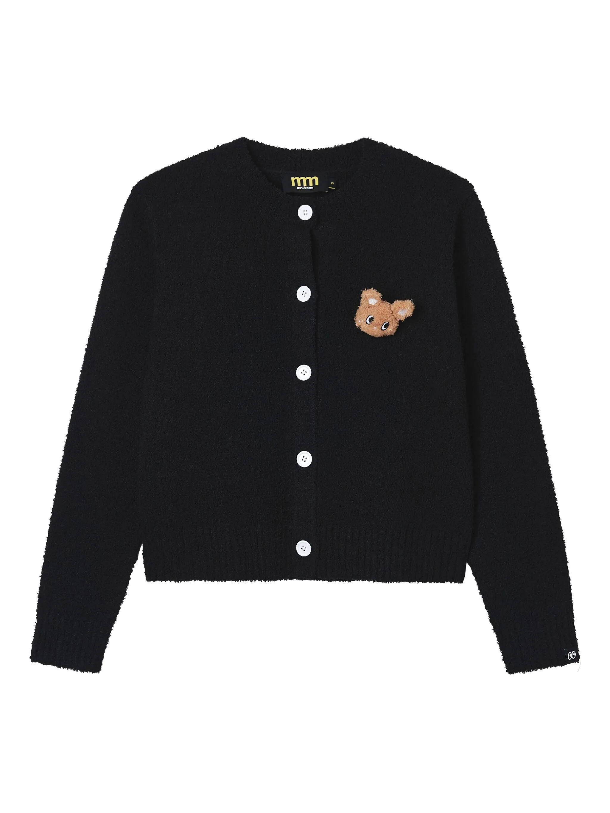 

Кардиган с аппликацией в виде медведя Mini Cream, черный