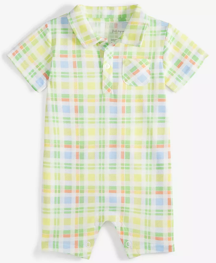 

Детский летний комбинезон для мальчиков Park Plaid Sunsuit First Impressions, белый