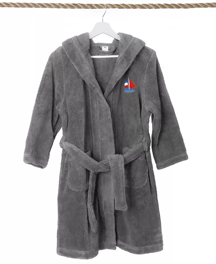 

Детский плюшевый халат с капюшоном Boat Kids Super Plush Double Brushed Linum Home, серый