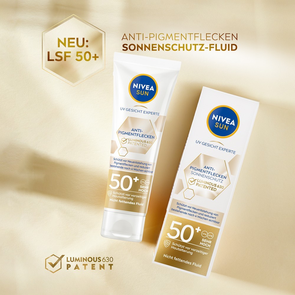 Солнцезащитный крем nivea sun uv gesicht luminous630 anti pigmentflecken lsf50+ Nivea, объем 40 мл — фото 4