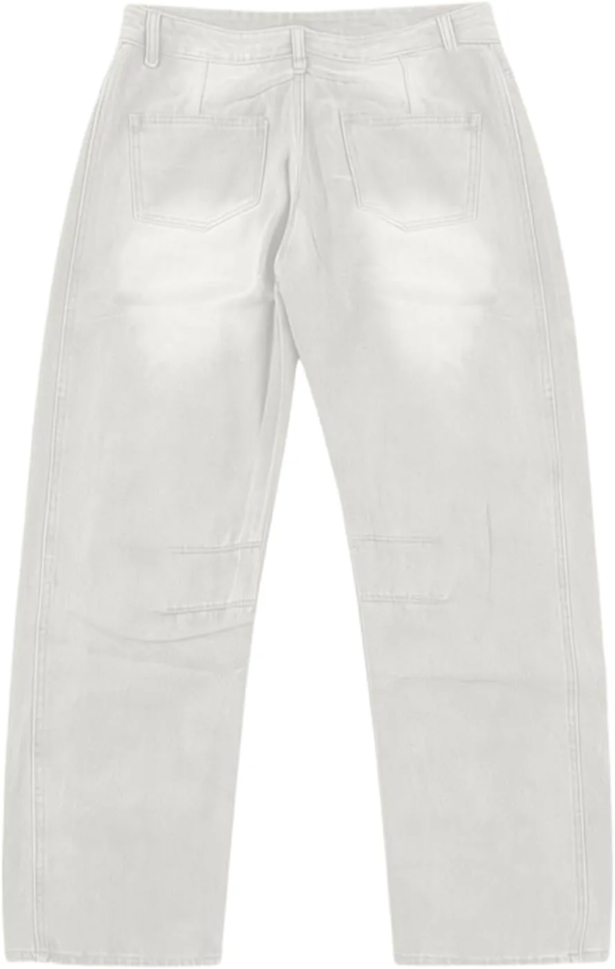 Джинсы Barrel для женщин Vintage Boyfriend Wide Leg Mid Rise Stretch — фото 4