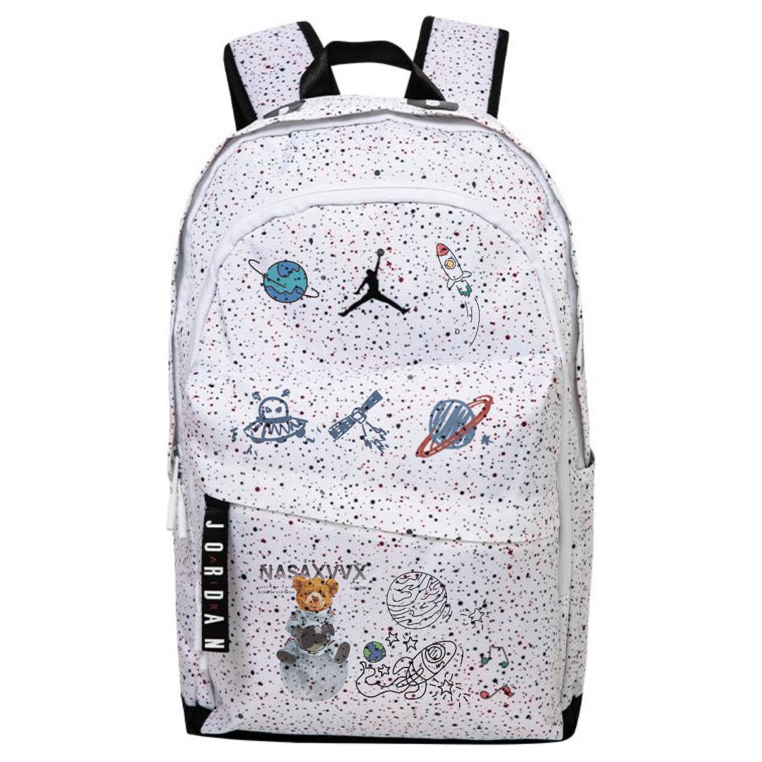

Jordan Большой унисекс рюкзак из полиэстера белого цвета, Space Bear