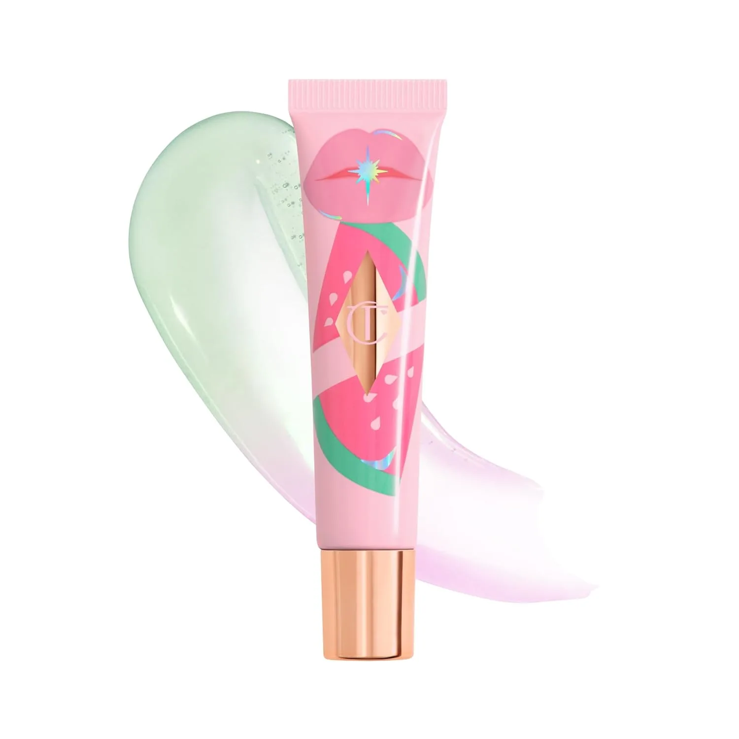 Charlotte Tilbury Healthy Glow Nectar Lip Oil - Полупрозрачный тонирующий блеск для губ с гиалуроновой кислотой и витамином Е - Придает губам сияние и длительное увлажнение., Juicylicious Pink Watermelon - candy pink