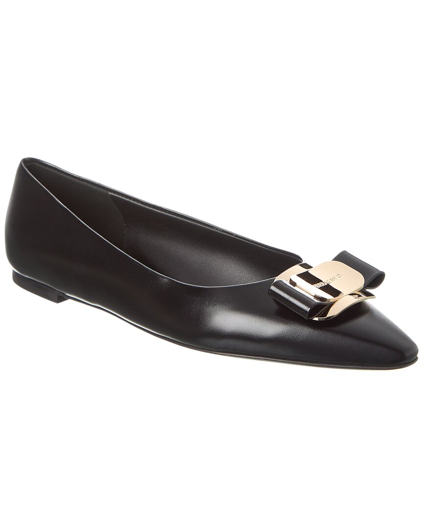 Туфли на плоской подошве Ferragamo Zea из кожи Salvatore Ferragamo, цвет nero