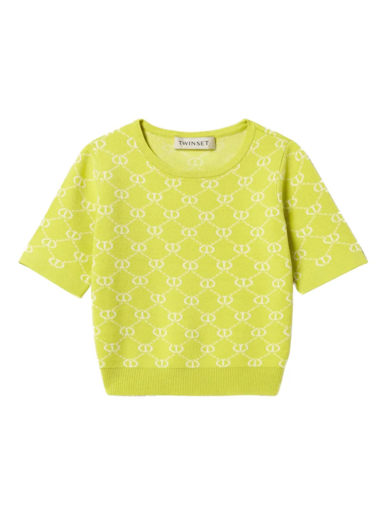 

Футболка TWINSET Kids monogram jacquard top, желтый
