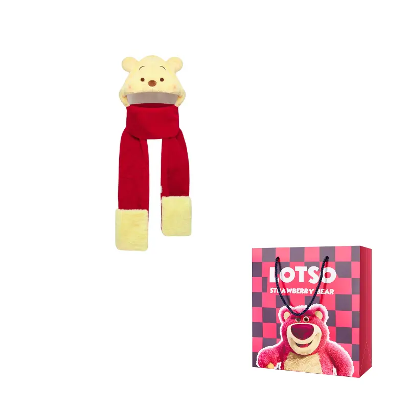 

Капюшоны и плюшевые шапки Winnie The Pooh из полиэстера Unisex Disney, winnie the pooh plush thermal three-piece set