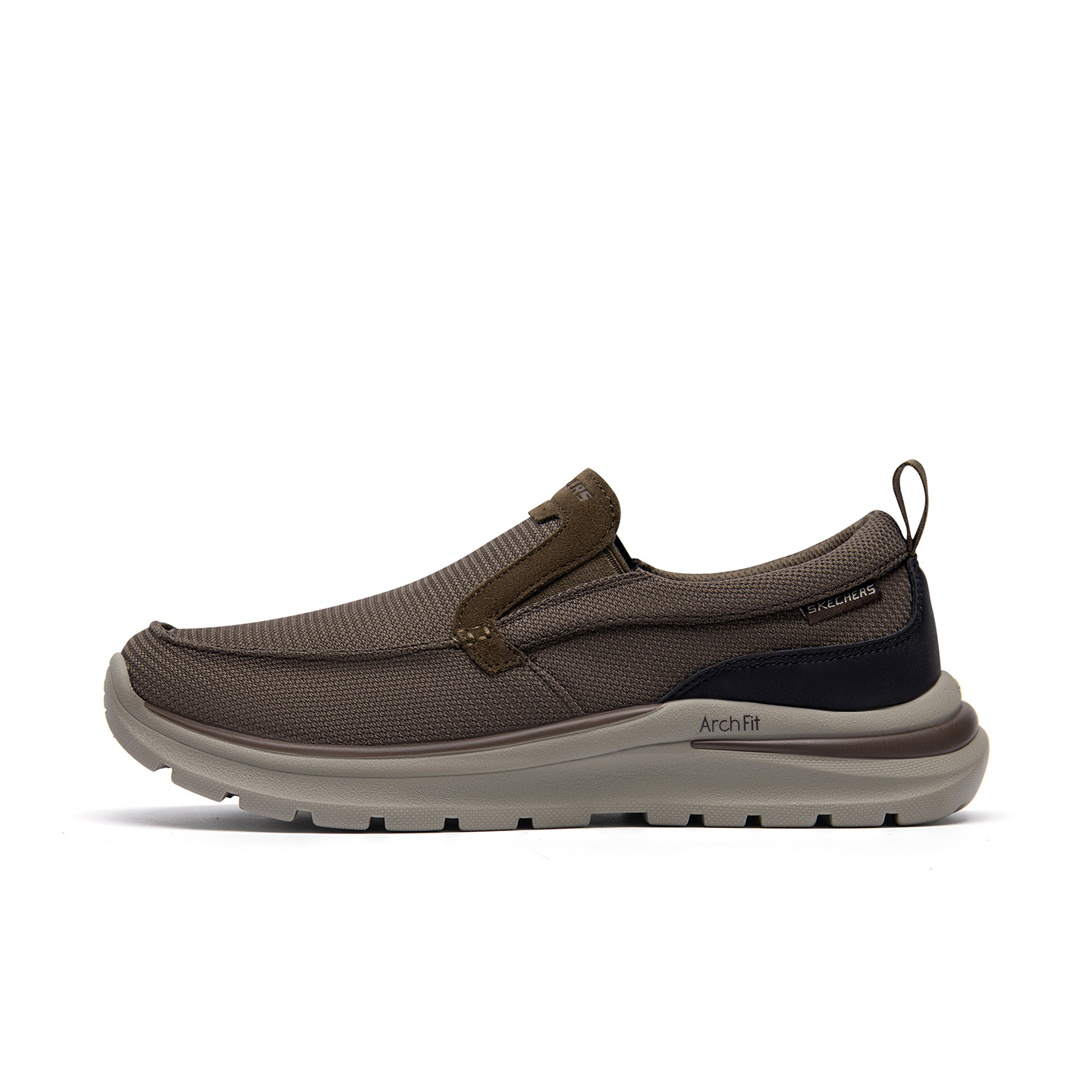 

Skechers Архифит амортизация устойчивость к истиранию легкие термо низкие повседневные туфли мужские шоколад, цвет Chocolate