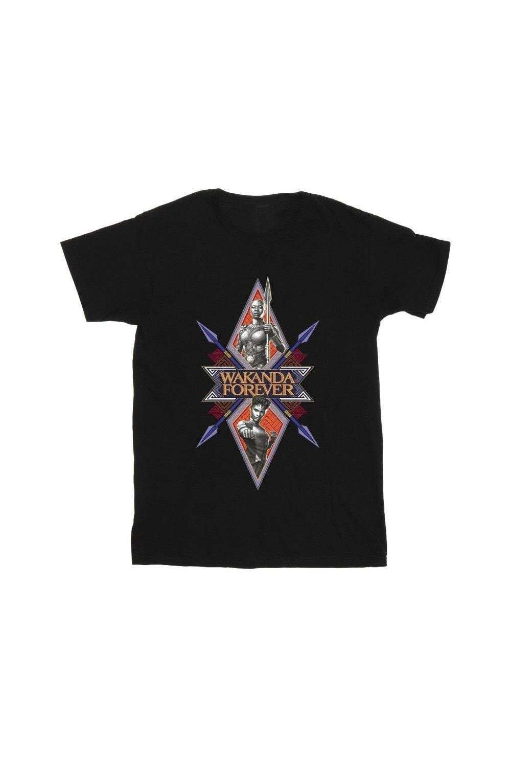 

Футболка Wakanda Forever Tribal Spear на груди Marvel, черный